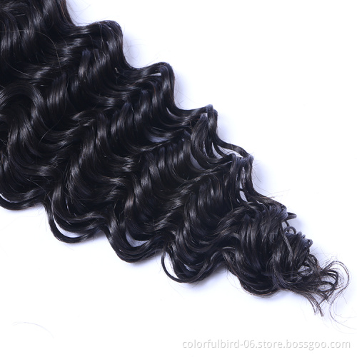 Cheap Indian Hair Extensions Unprocessed Virgin Human Hair Double Drawn Deep Wave Bundles human hair